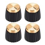 uxcell 4pcs Potentiometer Knob Marshall Style Amplifier Replacement Knob Black with Gold Cap Volume Control Knob