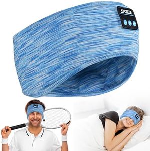 Sleep Headphones Headband, Wireless Music Sports Headband Headphones with Ultra-Thin HD Stereo Speakers Perfect for Sleeping, Workout, Jogging, Yoga, Insomnia, Air Travel, Meditation (Blue)