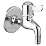 Oleanna Omcnbc Magic Brass Quarter Turn Fittings Nozzle Bib Cock Short Body Taps (Silver, Chrome Finish)