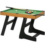 Soozier 38" Foldable Billiards Tabletop Game, Pool Table Set with Folding Design, Includes Balls, Cues, Chalk, Brush for Game Room, Man Cave, Fun for the Whole Family