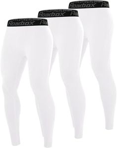 Roadbox 3 Pack Compression Pants Men, Performance Running Workout Sports Leggings, Gym Basketball Athletic Tights Base Layer