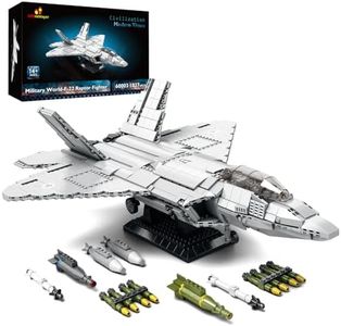 JMBricklayer F-22 Raptor Fighter Jet Building Block Set, Military Airplane Toy Army Construction Sets, Toys Gifts for Kids 14+, Adults and Military Fans 60003