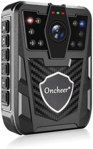 ONCHEER 1080P Body Camera, Police Body Cam with 12H Continous Record, 64G SD Card, Shoulder and Waist Clips, Lightweight Personal Body Worn Cameras for Law Enforcement, Security Guards, Cycling Trip