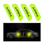 CGEAMDY 4 PCS Car Door Open Warning Reflective Stickers, Night Visibility Auto Safety Prompt Decals, Anti-Collision Protective Strip, Car Accessories Universal for Car, Truck, SUV, Van(Green)