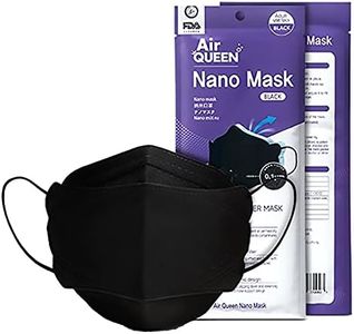 AIRQUEEN Black Nano Fiber Filter Face Safety Mask for Adult, Individually Packaged, Made in Korea [Pack of 50]