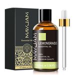 Lemongrass Essential Oil for Diffuser, MAYJAM Pure Essential Oils with Glass Dropper, Huge 3.38FL.OZ Bottle Lemongrass Oil