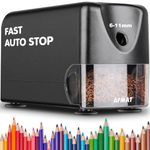 AFMAT Heavy Duty Electric Pencil Sharpener, Classroom Pencil Sharpeners for 6-11mm No.2/Colored Pencils, Auto Stop, Sharp Point, Save Pencils, Teachers Must Have