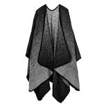 Anxingo Women's Poncho Cape Stylish Cloak Scarf Shawl Oversize Shawl Wrap for Women (Gradient black)