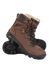 Mountain Warehouse Odyssey Waterproof Vibram Boots - IsoDry Mens Shoes, Breathable, Nubuck Leather Hiking Footwear, EVA Cushioned -Best for Autumn Winter, Camping, Travelling Brown Adult Shoe Size 13