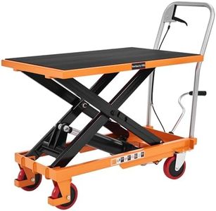 Specraft 1100 lbs Hydraulic Lift Cart, Single Scissor Lift Table Up to 33" Height, 4 Wheels, Non-Slip Pad Material Handling Platform, Orange