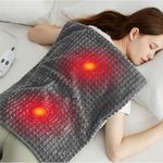 Bedsure Weighted Heating Pad for Back, Electric Heating Pads for Cramps as Gifts for Her, Shoulder Massager Heated Pad with Vibration, Auto Shut Off, 6.3lbs 20" x 24", Dark Grey