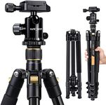 K&F Concept Camera Tripod, 64 inch Professional Aluminum Tripod with Ball Head Quick Release Plate Compatible with Canon Nikon Sony Pentax Leica Fuji Lumix Olympus DSLR Camera Light-weight B234A1 (TM2324)