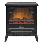 Dimplex MicroStove Optiflame Electric Stove, Compact, Portable Freestanding Cast Iron Effect Stove with Artificial Log Fuel Bed, LED Flame Effect and 1.2kW Adjustable Heater