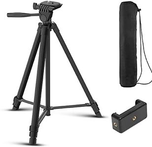 DIGITEK (DTR 480LW) 57 Inch Portable Aluminium Alloy Tripod with Smartphone Holder & 360° Ball Head, 3 Section Adjustment, 2kg Load Capacity, Carry Bag, Compatible with Smartphone, Video Camera, DSLR.