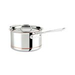 All-Clad Copper Core 5-Ply Stainless Steel Sauce Pan 4 Quart Induction Oven Broiler Safe 600F Pots and Pans, Cookware Silver