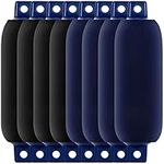 8 Pcs Boat Fender Covers 10.5 x 22 Inches Fleece Marine Bumper Covers Polyester Marine Fender Covers for Boats Fenders, Black and Navy Blue, Boat Fender is Not Included