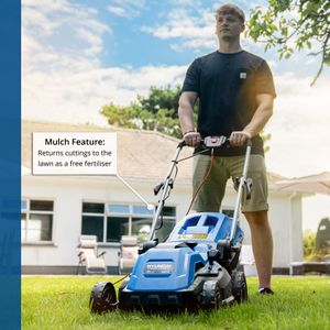 Hyundai 15" Electric Lawnmower – 1600W, Rear Roller, Mulching, 40L Bag
