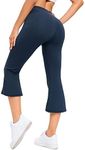 G4Free Women's Cross Waist Bootcut Yoga Pants Tummy Control Non See Through Bootleg Gym Workout Pants