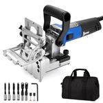 igooo Dual-Spindle Doweling Jointer DJ710, 710W 230V 50Hz, UK/DE Plug, Wood Plate Joiner, 2X10mm,2X8mm and 2X6mm Drilling Bits, 80 Dowels