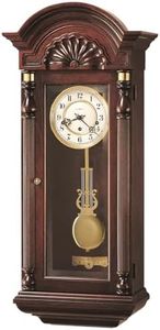 Howard Miller Jennison Wall Clock – Key-Wound Mechanical Chiming Clock with Lyre Pendulum, Triple Chime Movement Westminster, St. Michael & Whittington, Beveled Glass Door, Brass Accents