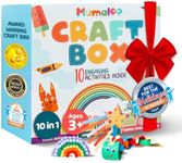 Mumaloo Craft Box for Kids - 10 Creative Arts and Crafts for Kids Ages 4-8, No Mess Educational Preschool Art Projects, Toddler Crafts Kit Supplies Christmas Gift for 3 4 5 6 7 8 Year Old Girls & Boys