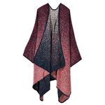 Anxingo Women's Poncho Cape Stylish Cloak Scarf Shawl Oversize Shawl Wrap for Women (Gradient red)