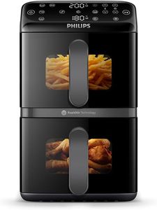 Philips 4000 Series Dual Basket Airfryer 10L – RapidAir, PFAS-Free Ceramic