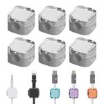 6PCS Magnetic Cable Clips, 2024 New Cord Organizer, Cord Holder for Nightstand, Magnetic Cord Organizer, Strong Adhesive Charging Cable Keeper, Clip Holder (White)