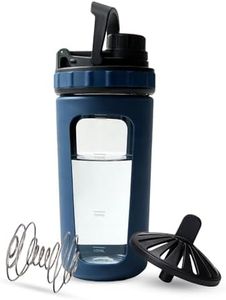 Glass Shaker Cup Odorless BPA Free– Glass Shaker Bottle for Protein 26oz Durable Borosilicate Glass, Leak-Proof & BPA-Free – Ideal for Creamy Protein Shakes, Smoothies & Workout Drinks (Steel Blue)