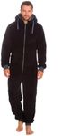 Undercover Mens Onezee Snuggle Fleece Onesie 31B1480 Black L-XL