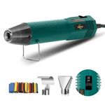 Heat Gun 350W with Dual Temp 392°F & 662°F and 2 Nozzles, Fast Heat Hot Air Gun with Overload Protection, 6.56Ft Long Cable for Crafting, Shrink Tubing, Vinyl Wrap, Epoxy