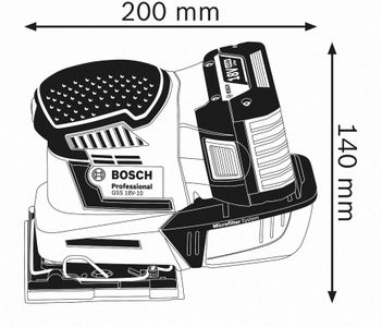 Bosch Professional 18V Cordless Orbital Sander – 3 Base Plates, L-BOXX