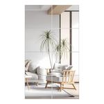 VASUHOME Glass Full Length Wall Mirror Tiles- 14x12 Inch- 8PCS, Frameless Full Body Mirror for Home Gym, Bedroom, Living Room - Versatile Wall Mirror with Unrivaled Clarity