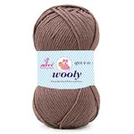 JEFFY Wooly 100% Acrylic Best Used with Knitting Needles Hand Knitting and Crochet Yarn (1Ball -100Gms Each) (100, Cappucino Shade no.23)