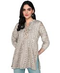 itshe Floral Print Cotton Short Kurti Top for Women's | Tunic Tops for Women | Tunics top | Long a line Ethnic Tops | Cottons Office Tops | Prints Tunic | Cotton Printed Tops | Ethnic Motifs