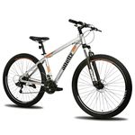 29" Mountain Bike, 19" Aluminum Frame, Suspension Fork, Shimano 21-Speeds MTB (Silver)