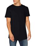 Build Your Brand Men's Shaped Long Tee T-Shirt, Black, XL