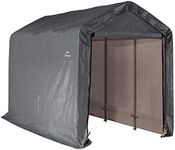 ShelterLogic 70413 Shed-in-a-Box with Auger Anchors, Peak, Gray