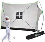 SteadyDoggie 3pc Golf Net Bundle | Professional Golf Practice Net & Chipping Target | Black & White, Polyester & Steel
