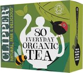 Clipper Organic Everyday Fairtrade Teabags | Black Tea Bags | Natural, Unbleached, Plant-Based Biodegradable & Sustainable Teabags | Eco Conscious, Non GM & Fair Trade Tea (80 Teabags)