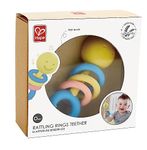 Hape E0024 Baby Rattling Rings Teether - Made From Rice