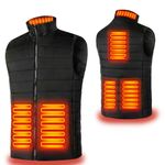 Aunus Heated Gilet Heated Vest for Men Women,Washable Heated Jacket Heating up to 140℉/60℃,Unisex Heated Body Warmer with 3 Heating Levels （Battery Not Included）