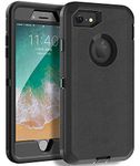 iPhone 8 Heavy Duty Case with Screen Protector and Belt Clip [3 in 1 Layers Protective] Rugged Rubber Shockproof Protection Cover for Apple iPhone 7 / iPhone 8 - Black/Black