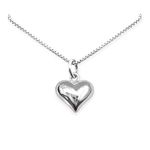 Small and Dainty Sterling Silver Heart Necklace for Women, Girlfriend Gift, Gift for Mom Necklace, Wife Gift Necklace, Daughter Gift Necklace (20 inches)