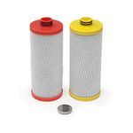 Aquasana AQ-5200R 2-Stage Under Counter Replacement Filter Cartridges, Red and Yellow, 2.5 x 2.5 x 5