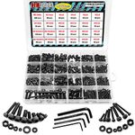 NEWURBAN 1060 Pcs M2 M3 M4 M5-304 Alloy Steel Hex Socket Head Cap Metric Bolts Screws Nuts Washers Assortment Kit - Allen Hex Drives - Hexagon Socket Head Cap Screws - Storage Box