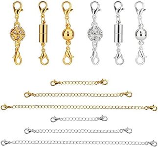 LUTER 12 Pieces Necklace Extenders Necklace Extension Clasps Set Chain Extenders for Necklace Bracelet Anklet Jewelry Making Supplies (Gold and Silver)