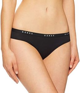 Bonds Women's Underwear Cotton Blend Originals Bikini Brief, Black, 12
