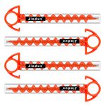 Jiodux Tent Pegs Ground Anchor Camping Stakes Dog Screw Orange PC Plastic Tent Peg 9 Inch- Small 4 Pack