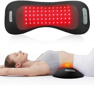 FliKEZE 4-in-1 Lumbar Support Pillow with Red Light Therapy, Lumbar Massager Cordless Rechargeable 5000mAh, Lower Back Massager w/Vibration, Traction & Heating for Pain Relief Deep Tissue, Black